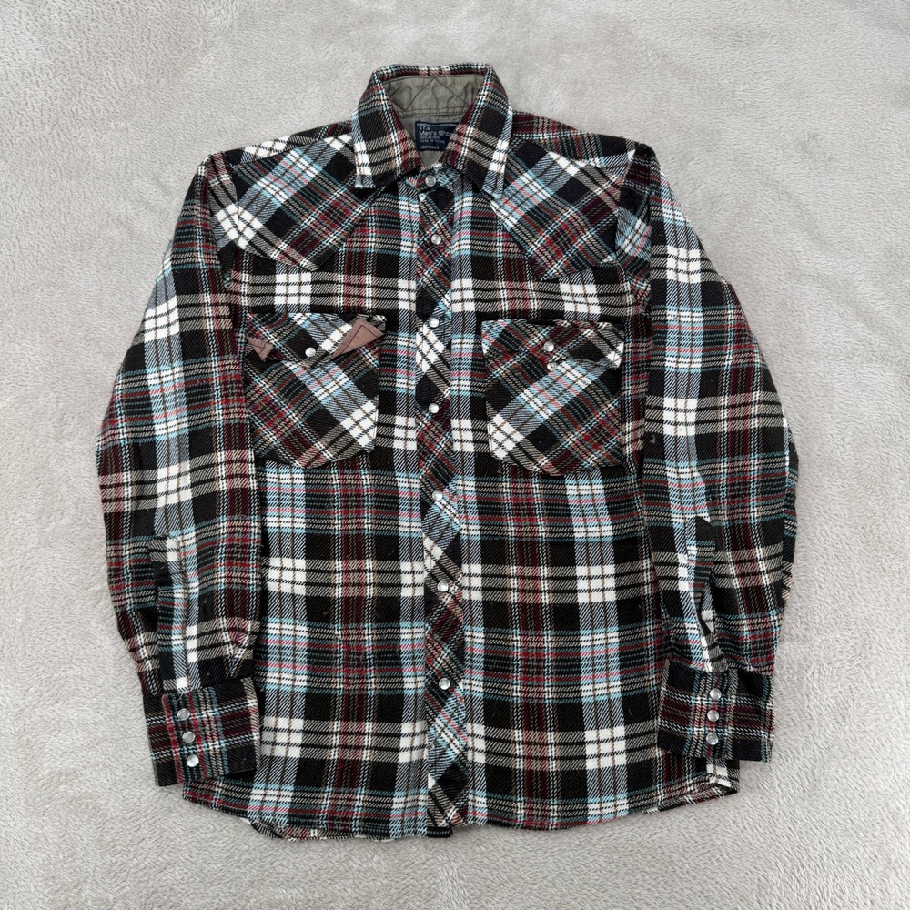 Vintage JCPenney The Mens Shop Western Flannel Shirt Small Multicolor Preowned